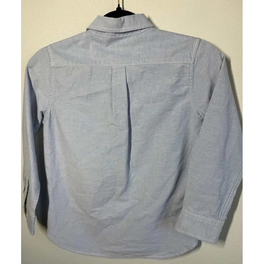 GAP Boys Cotton Button Down Shirt Size M (8) Blue Oxford Pocket School Preppy